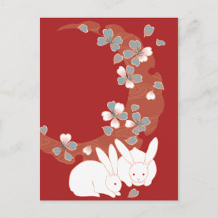 Fine Japanisch Niedlich Cool Giro Retro Floral Postkarte