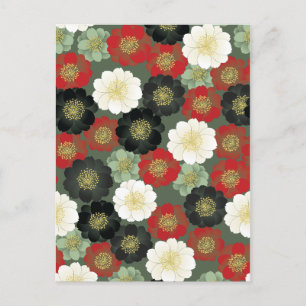 Fine Japanisch Niedlich Cool Giro Retro Floral Postkarte
