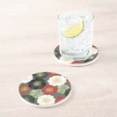 Fine Japanisch Niedlich Cool Giro Retro Floral Sandstein Untersetzer (Seite)