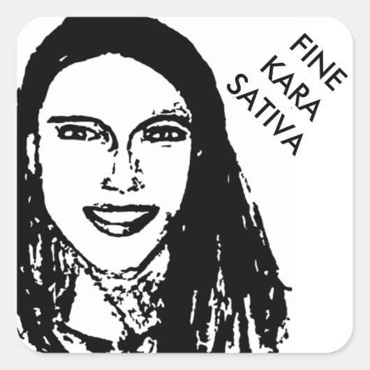 FINE KARA SATIVA QUADRATISCHER AUFKLEBER (Vorderseite)