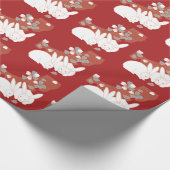 Fine Kimono Pattern Rabbits & Blume Geschenkpapier (Ecke)
