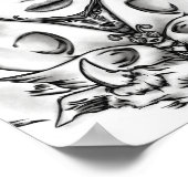 Fine Line Art zeichn von Animalia mit Tieren Poster (Ecke)