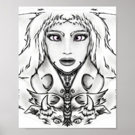 Fine Line Art zeichn von Animalia mit Tieren Poster