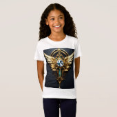 Fine Line Future Style Wing Tattoo T - Shirt Desig (Vorne ganz)