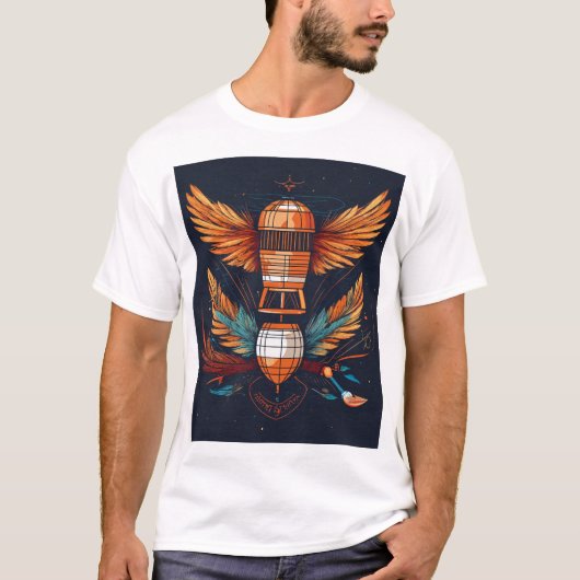 Fine Line Futurist Tattoo Art T - Shirt (Vorderseite)