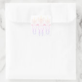 Fine Line Rainbow Unicorn Quadratischer Aufkleber (Tasche)