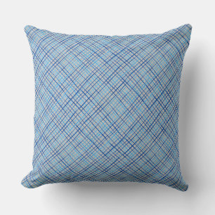 Fine lines Checkered pattern C08.Blue Offwhite BG Kissen