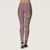 Fine lines Checkered pattern C09.pink on DGreen BG Leggings (Rückseite)