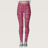 Fine lines Checkered pattern C09.pink on DRed BG Leggings (Vorderseite)