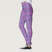 Fine lines Checkered pattern C09.pink on LBlue Leggings (Links)