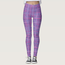 Fine lines Checkered pattern C09.pink on LBlue Leggings