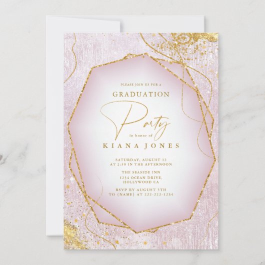 Fine Lines Gold Abstrakt Abschluss Mauve ID907 (Rückseite)