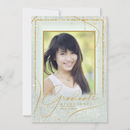 Fine Lines Gold Abstrakt Abschluss Sage ID907 (Vorderseite)