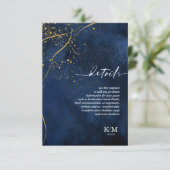 Fine Lines Gold Abstrakt Details Navy ID867 Begleitkarte (Stehend Vorderseite)