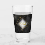 Fine Lines Gold Abstrakt Wedding Black ID867 Glas (Vorderseite)