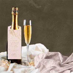 Fine Lines Gold Abstrakt Wedding Blush ID867 Flaschenanhänger