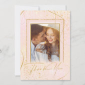 Fine Lines Gold Abstrakt Wedding Dank B ID867 Dankeskarte (Vorderseite)