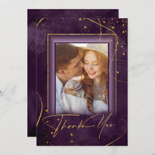 Fine Lines Gold Abstrakt Wedding Danke Plum ID867