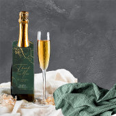 Fine Lines Gold Abstrakt Wedding Emerald ID867 Flaschenanhänger