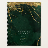 Fine Lines Gold Abstrakt Wedding Emerald ID867 Planer (Vorderseite)