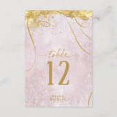 Fine Lines Gold Abstrakt Wedding Mauve ID867 Einladung (Rückseite)