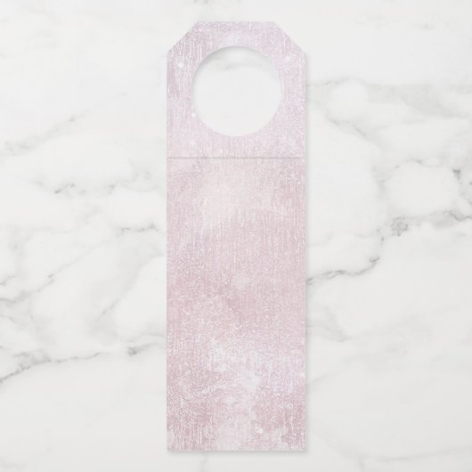 Fine Lines Gold Abstrakt Wedding Mauve ID867 Flaschenanhänger (Rückseite)