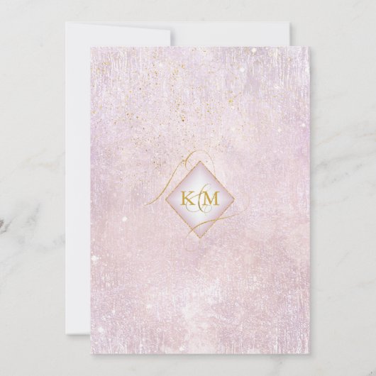 Fine Lines Gold Abstrakt Wedding Mauve ID867 Save The Date (Rückseite)