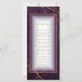 Fine Lines Gold Abstrakt Wedding Menu 2 Plum ID867 (Vorderseite)