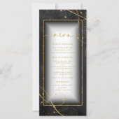 Fine Lines Gold Abstrakt Wedding Menu V2 Bk ID867 (Vorderseite)