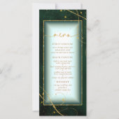 Fine Lines Gold Abstrakt Wedding Menu V2 Grn ID867 (Vorderseite)