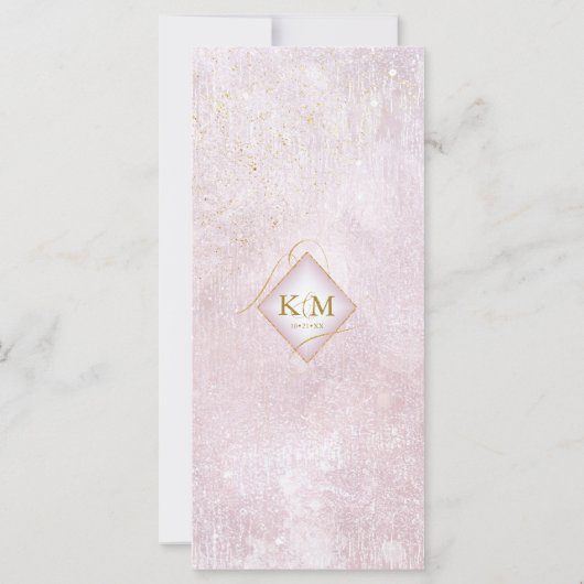 Fine Lines Gold Abstrakt Wedding Menu V2 Mv ID867 (Rückseite)