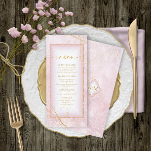 Fine Lines Gold Abstrakt Wedding Menu V2 Mv ID867