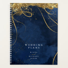 Fine Lines Gold Abstrakt Wedding Navy ID867 Planer