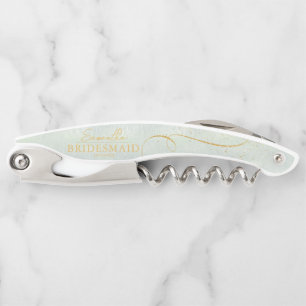 Fine Lines Gold Abstrakt Wedding Sage ID867 Kellnermesser