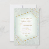 Fine Lines Gold Abstrakt Wedding Sage ID867 RSVP Karte (Vorderseite)