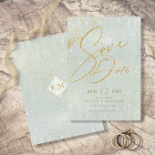 Fine Lines Gold Abstrakt Wedding Sage ID867 Save The Date