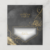 Fine Lines Gold Abstrakt Wedding Table Bk ID867 Platzkarte (Außenseite Aufgefaltet)