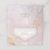 Fine Lines Gold Abstrakt Wedding Table Mv ID867 Platzkarte (Außenseite Aufgefaltet)