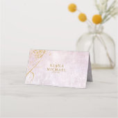 Fine Lines Gold Abstrakt Wedding Table Mv ID867 Platzkarte (Rückseite)