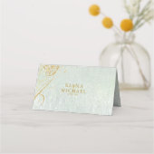 Fine Lines Gold Abstrakt Wedding Table Sg ID867 Platzkarte (Rückseite)