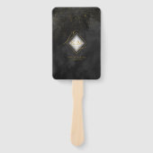 Fine Lines Gold Abstrakt Wedding V1 Black ID867 Fächer (Vorderseite)