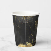Fine Lines Gold Abstrakt Wedding V1 Black ID867 Pappbecher (Rechts)