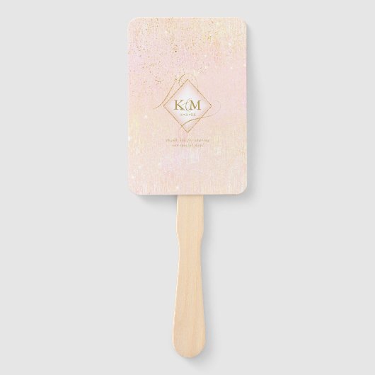 Fine Lines Gold Abstrakt Wedding V1 Blush ID867 Fächer (Vorderseite)