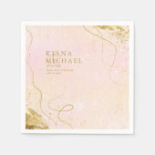 Fine Lines Gold Abstrakt Wedding V1 Blush ID867 Serviette (Vorderseite)