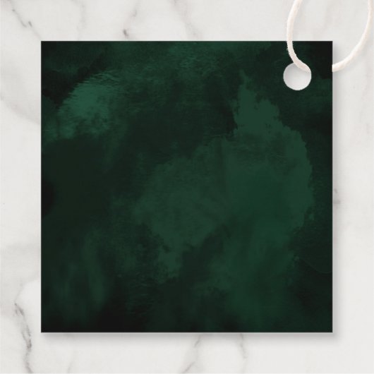 Fine Lines Gold Abstrakt Wedding V1 Emerald ID867 Geschenkanhänger (Rückseite)