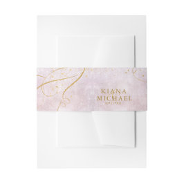 Fine Lines Gold Abstrakt Wedding V1 Mauve ID867 Einladungsbanderole