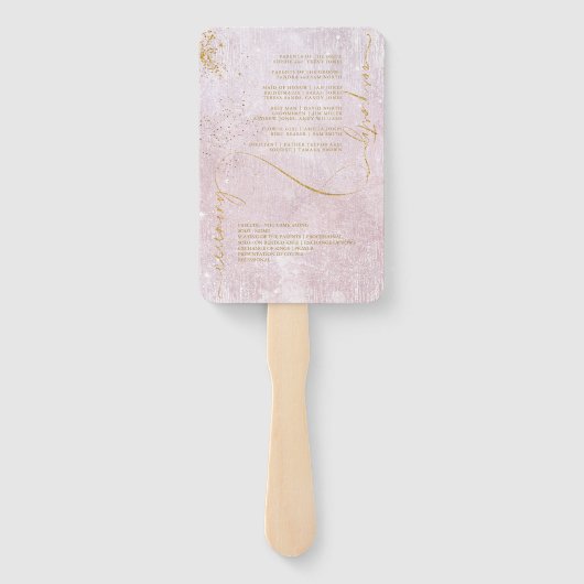 Fine Lines Gold Abstrakt Wedding V1 Mauve ID867 Fächer (Rückseite)