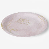 Fine Lines Gold Abstrakt Wedding V1 Mauve ID867 Pappteller (Schrägansicht)