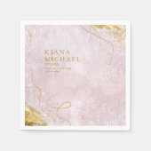 Fine Lines Gold Abstrakt Wedding V1 Mauve ID867 Serviette (Vorderseite)