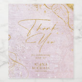 Fine Lines Gold Abstrakt Wedding V1 Mauve ID867 Weinetikett (Einzelnes Label)